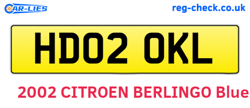 HD02OKL are the vehicle registration plates.