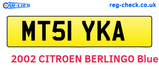 MT51YKA are the vehicle registration plates.