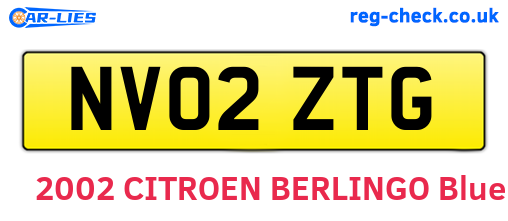 NV02ZTG are the vehicle registration plates.