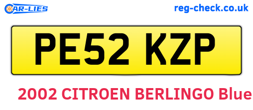 PE52KZP are the vehicle registration plates.