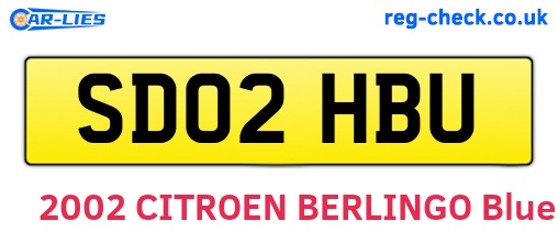 SD02HBU are the vehicle registration plates.