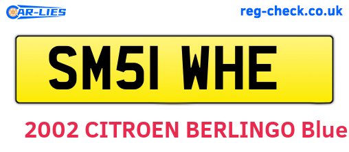 SM51WHE are the vehicle registration plates.