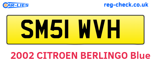 SM51WVH are the vehicle registration plates.