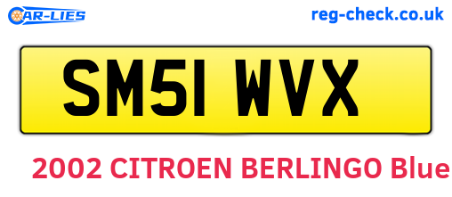 SM51WVX are the vehicle registration plates.