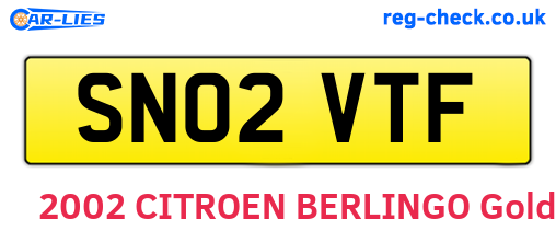 SN02VTF are the vehicle registration plates.