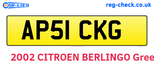AP51CKG are the vehicle registration plates.