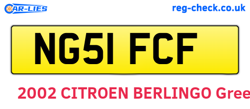 NG51FCF are the vehicle registration plates.