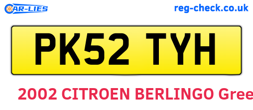 PK52TYH are the vehicle registration plates.