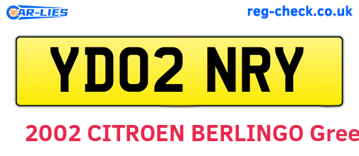 YD02NRY are the vehicle registration plates.