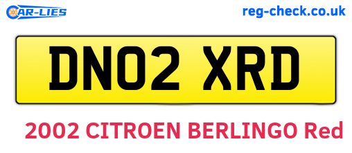 DN02XRD are the vehicle registration plates.