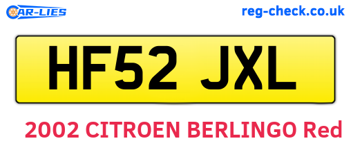 HF52JXL are the vehicle registration plates.