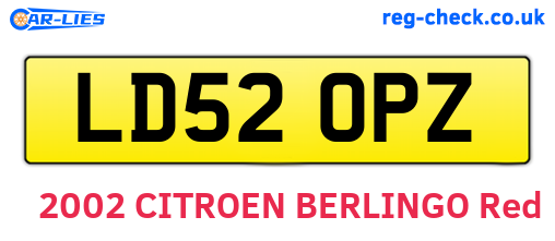 LD52OPZ are the vehicle registration plates.