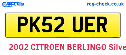 PK52UER are the vehicle registration plates.