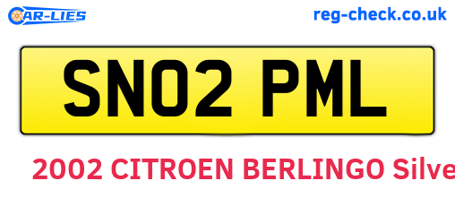 SN02PML are the vehicle registration plates.