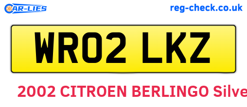 WR02LKZ are the vehicle registration plates.