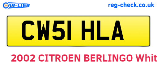 CW51HLA are the vehicle registration plates.