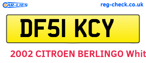 DF51KCY are the vehicle registration plates.