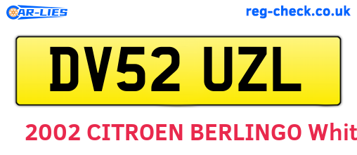 DV52UZL are the vehicle registration plates.