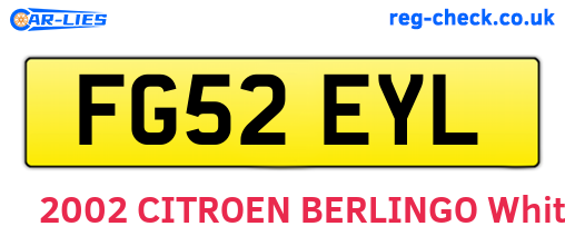 FG52EYL are the vehicle registration plates.