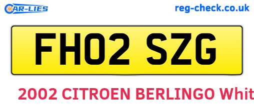 FH02SZG are the vehicle registration plates.
