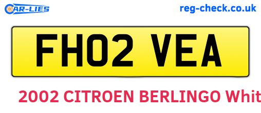 FH02VEA are the vehicle registration plates.