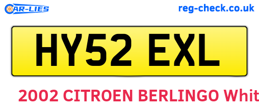 HY52EXL are the vehicle registration plates.