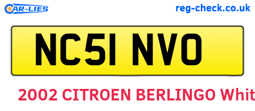 NC51NVO are the vehicle registration plates.