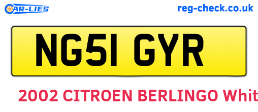 NG51GYR are the vehicle registration plates.
