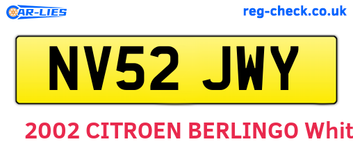 NV52JWY are the vehicle registration plates.