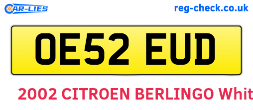 OE52EUD are the vehicle registration plates.