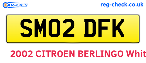 SM02DFK are the vehicle registration plates.