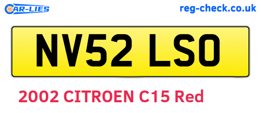 NV52LSO are the vehicle registration plates.