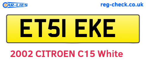 ET51EKE are the vehicle registration plates.