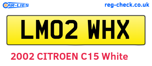 LM02WHX are the vehicle registration plates.