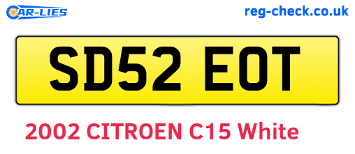 SD52EOT are the vehicle registration plates.