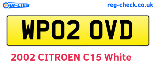 WP02OVD are the vehicle registration plates.