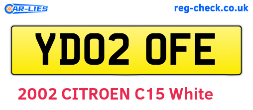 YD02OFE are the vehicle registration plates.