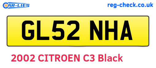 GL52NHA are the vehicle registration plates.