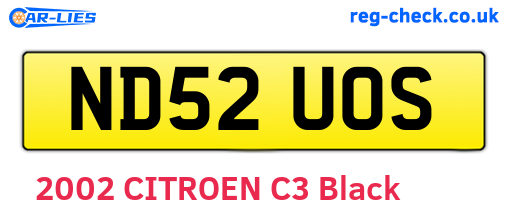 ND52UOS are the vehicle registration plates.