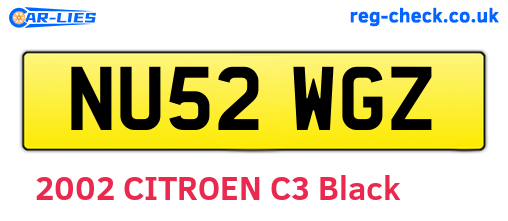 NU52WGZ are the vehicle registration plates.