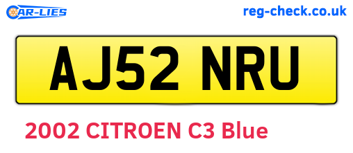 AJ52NRU are the vehicle registration plates.