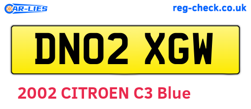 DN02XGW are the vehicle registration plates.