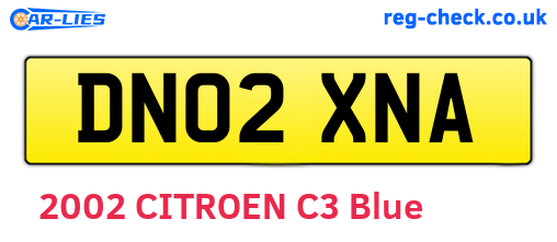 DN02XNA are the vehicle registration plates.