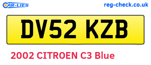 DV52KZB are the vehicle registration plates.
