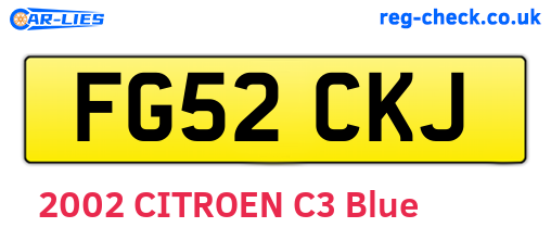 FG52CKJ are the vehicle registration plates.