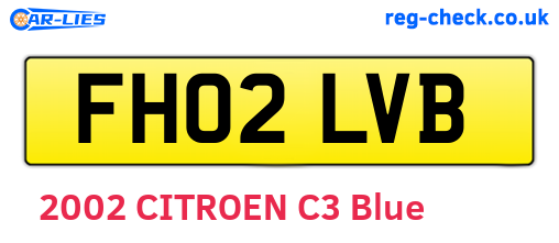 FH02LVB are the vehicle registration plates.