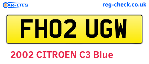 FH02UGW are the vehicle registration plates.