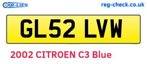 GL52LVW are the vehicle registration plates.
