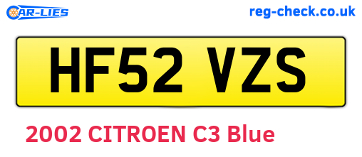 HF52VZS are the vehicle registration plates.