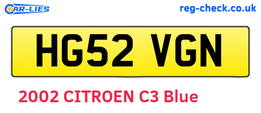 HG52VGN are the vehicle registration plates.
